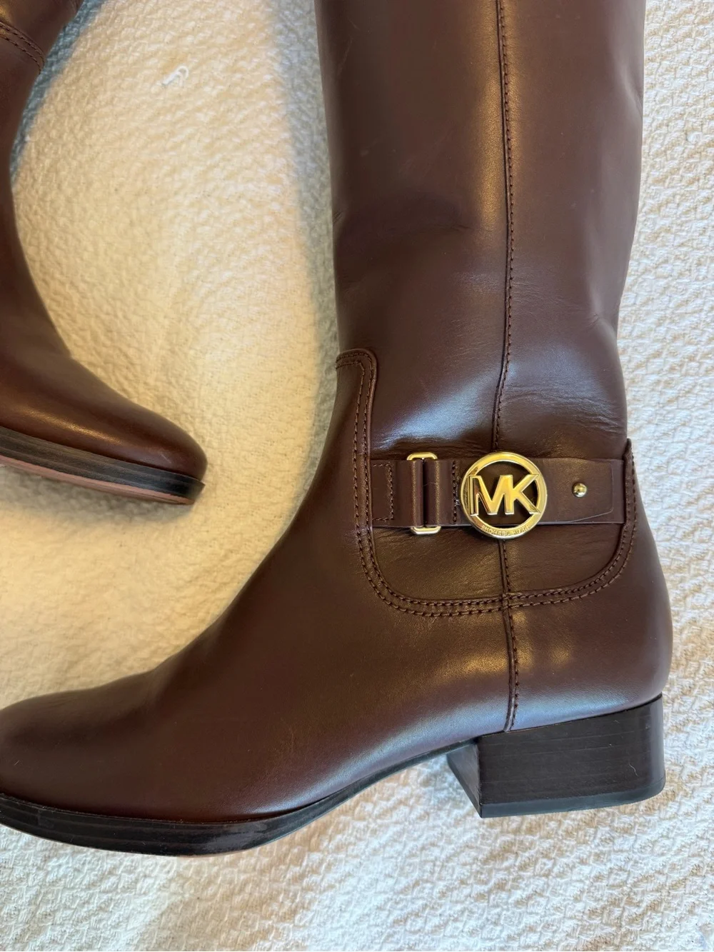 Michael Kors Chocolate Brown Leather Knee-High Riding Boots